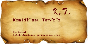 Komlóssy Teréz névjegykártya
